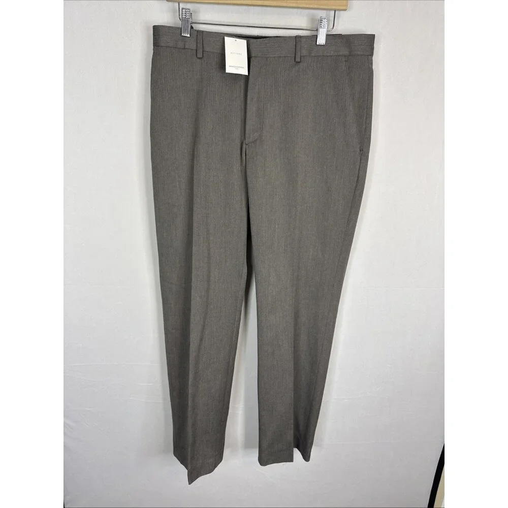 Banana Republic Tailored Dress‎ Pants Men 34x32 Brown Herringbone NWT